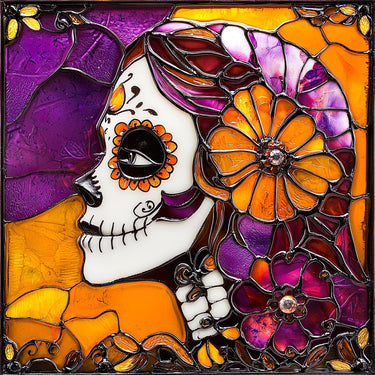 Halloween Skull Sign, DCO-102393, Sign For Wreath, 10x10in Metal Sign